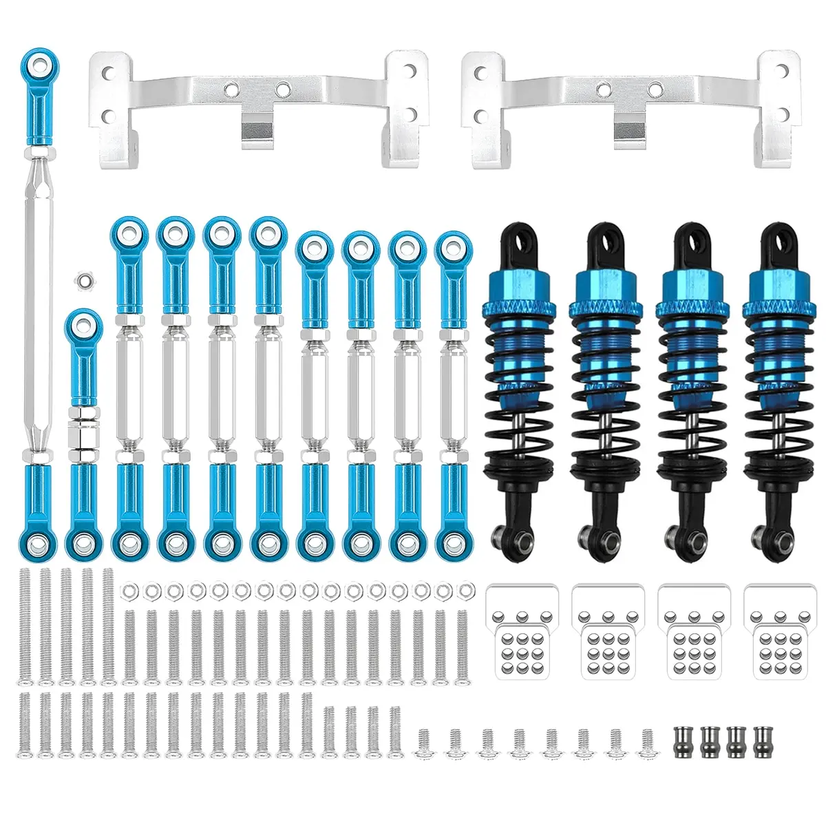 1 Set Metal Chassis Link Rod Tie Rod Mounting Bracket Shock Absorber Kit For MN D90 MN99S WPL C14 C24 RC Car Upgrade Parts 4
