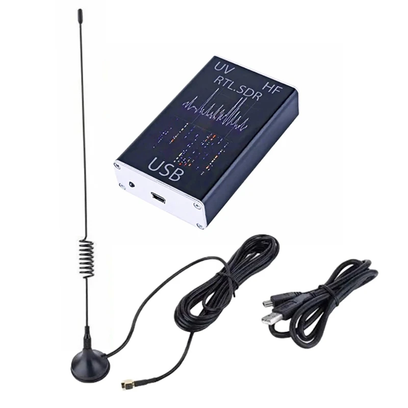 Récepteur SDR récepteur SDR 100KHz-1.7GHz pleine bande UV HF RTL-SDR récepteur USB ondes courtes haut débit logiciel-Radio défini