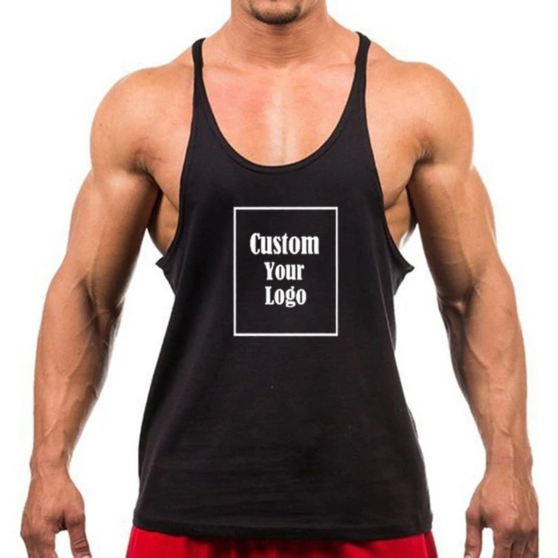 Description Picture 5 of itemSummer Running Casual Customize Printed Vest Baggy Fitness Tank Tops Men Sleeveless Outdoor Plus Size Clothing Free shipping