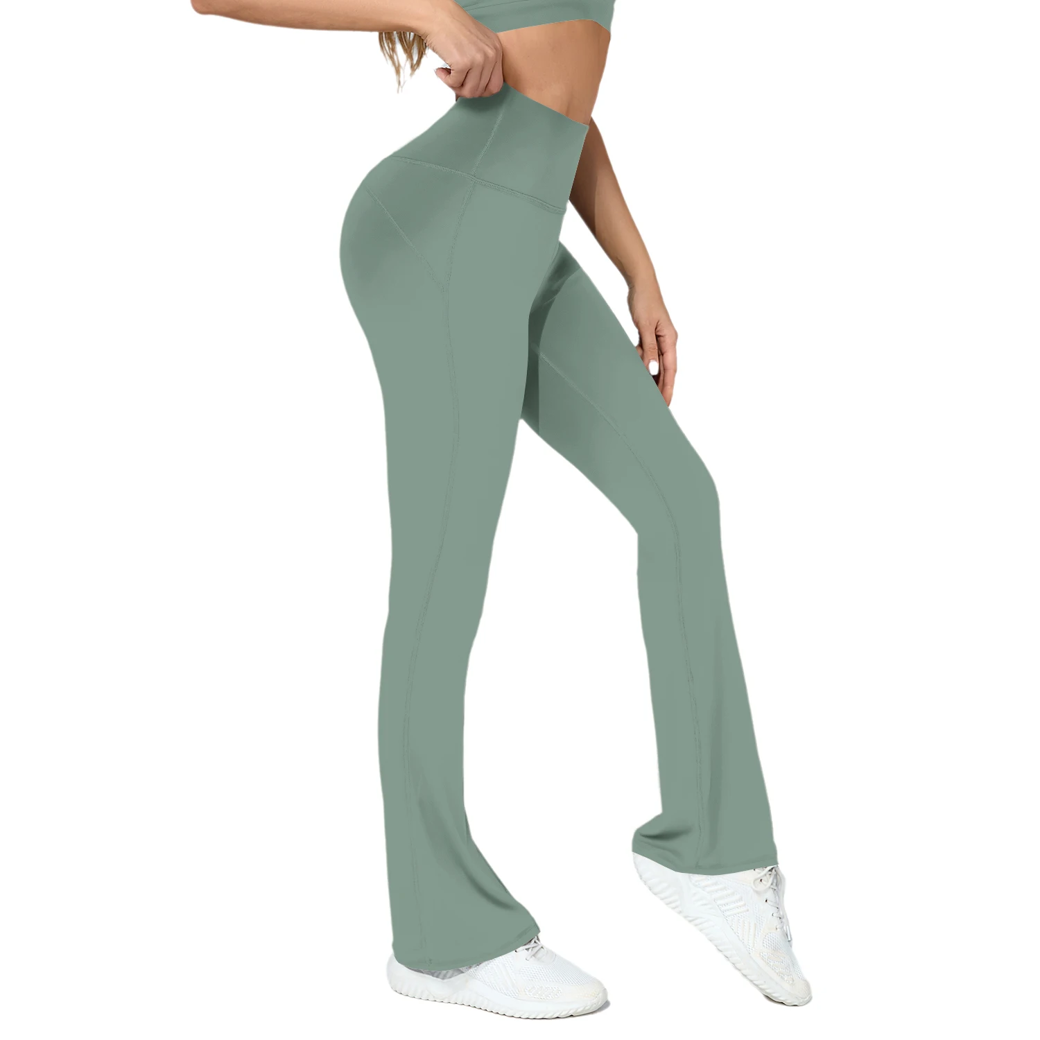 CATHSNNA Women's Flare Leggings High Waist Seamless Flare Yoga Pants with Tummy Control Bell Bottom Leggings