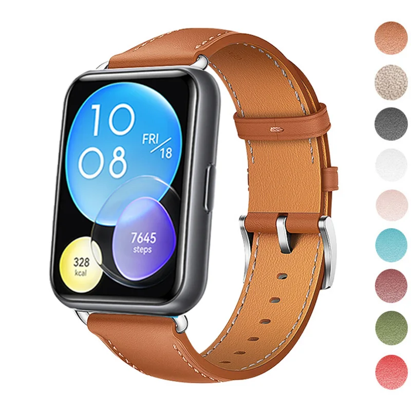 

Ремешок из натуральной кожи для Huawei Watch Fit 2, Аксессуары для смарт-часов, сменный Браслет Для Huawei Fit2 correa