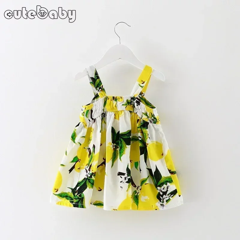 New Summer Baby Girl Dress Big Bow Infant Baby Girl Clothes Cute Print Sleeveless Newborn Infant Princess Dresses for Baby Girls