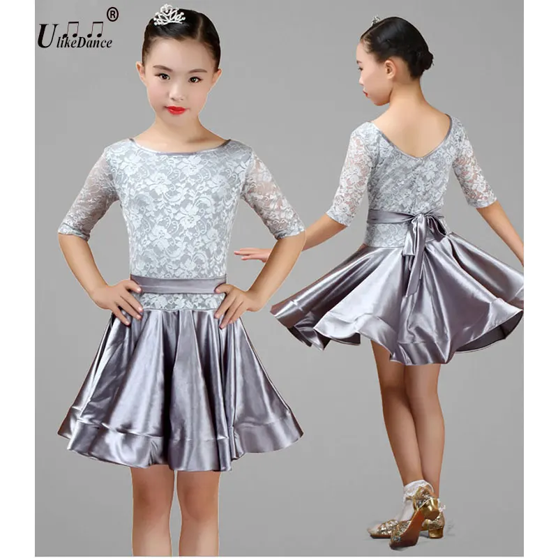 1pcs/lot Kids Child Girls Latin Dance Dress Floral Latin Dance dress Sexy Salsa Costume Ballroom Tango Dresses