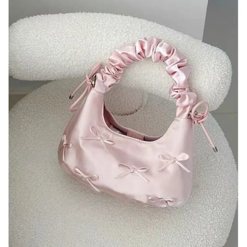 JIAERDI Sweet Cute Bow Y2k Crossbody Bags Women Hot Girls Ballet Style Handle Messenger Bag Ladies Fairy Core Hand Bag Aesthetic