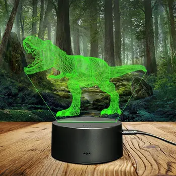 공룡 3D LED 야간 조명 데스크 야간 조명, 터치 원격 테이블 램프 장식, 아기 어린이 생일 휴일 여자 친구 선물