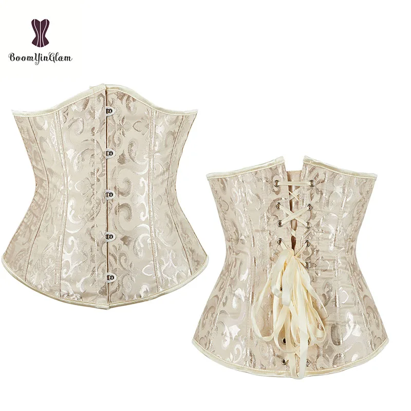 Green Corset Top Floral Underbust Bustier Women Daily Outwear Corselet 6XL Plus Size Korset Solid Elastic Boned Corsets Korsett