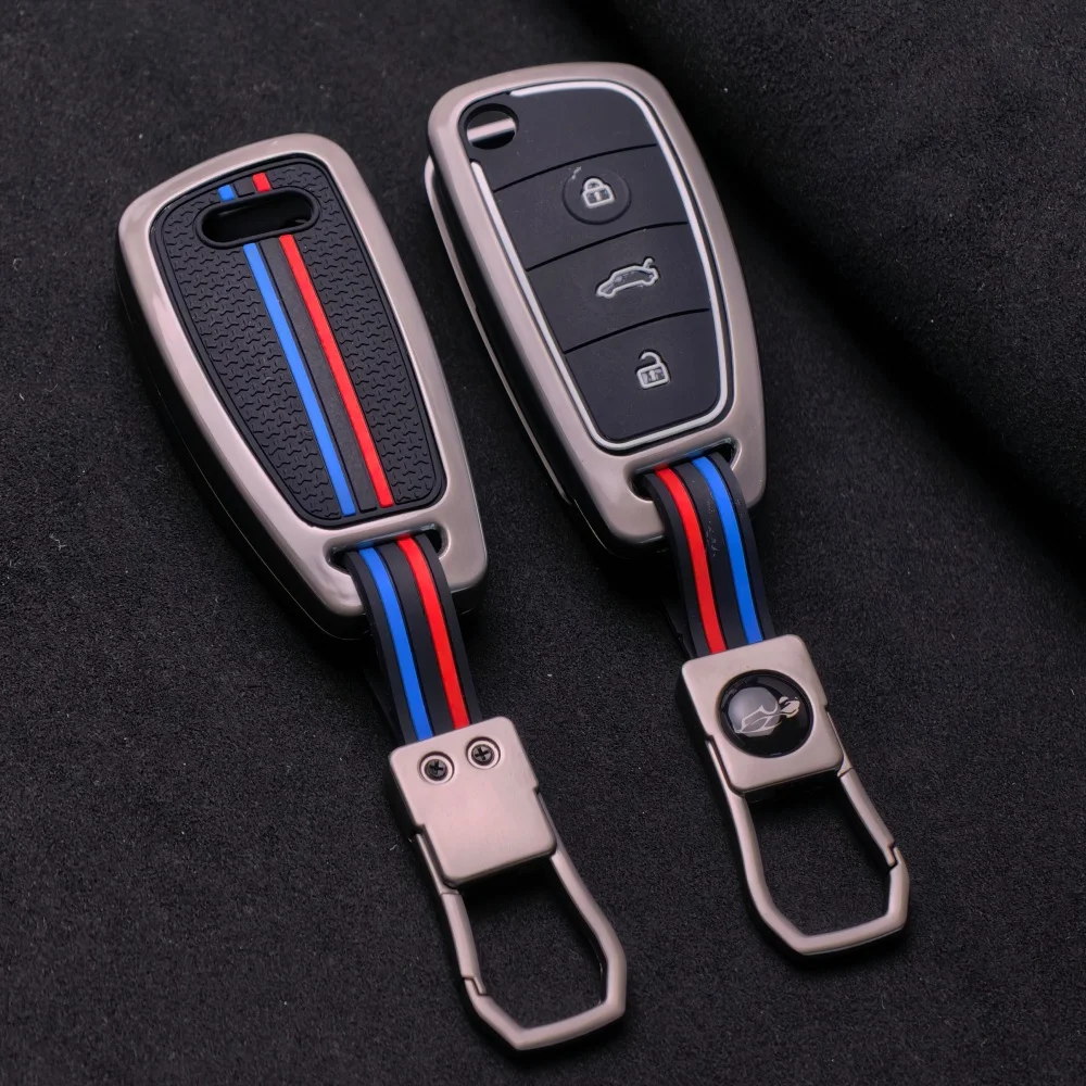 Fashion Metal & Silicone Key Case Cover - Premium Auto Remote Key Holder Jacket