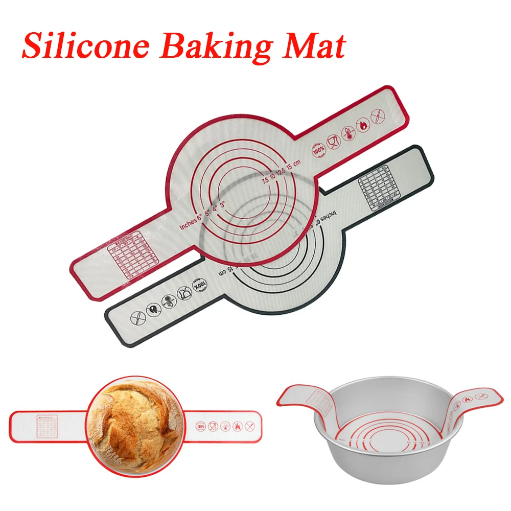 2pcs Reusable Non-stick Long Handles Bread Baking Sling Baking Mat Baking  Supplies 