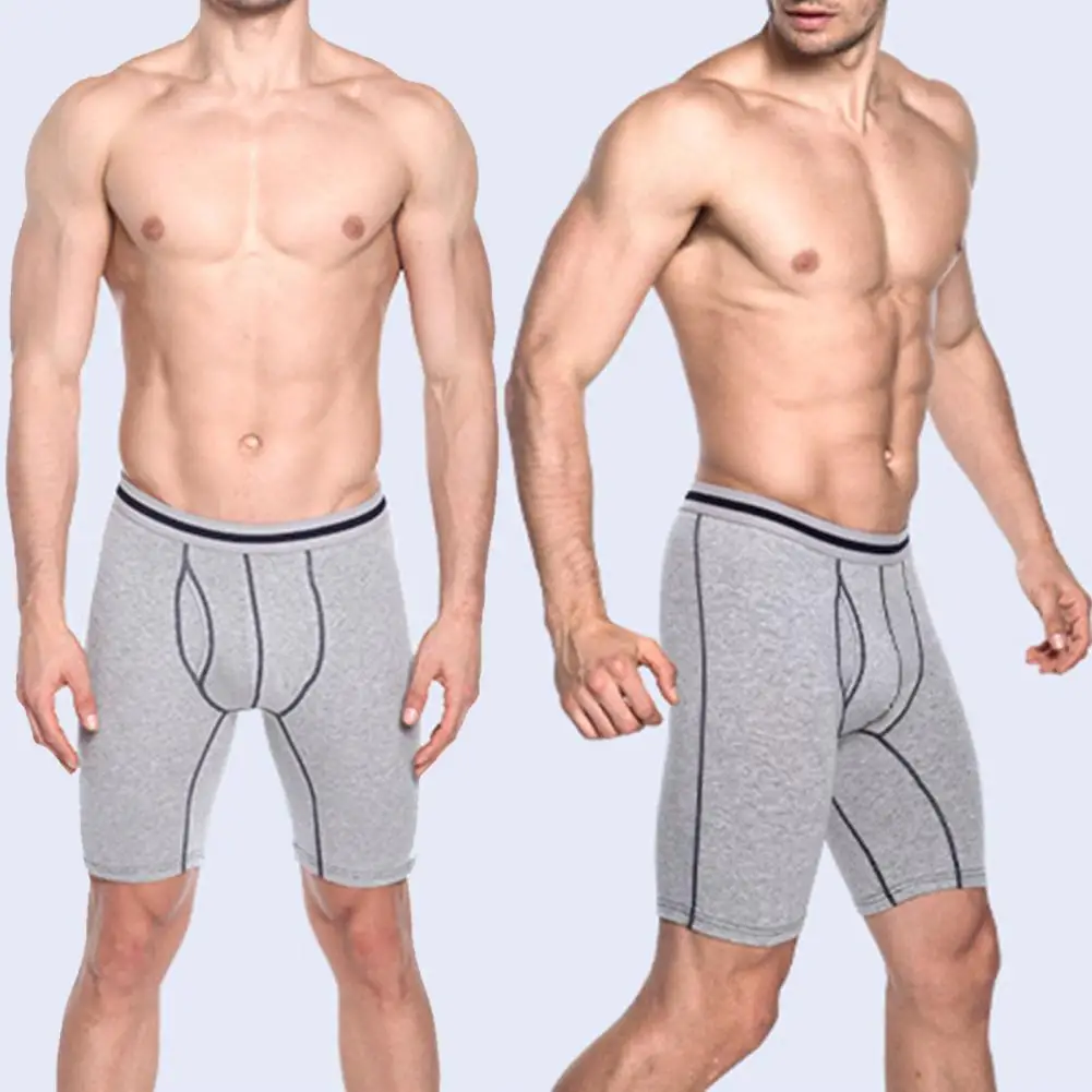 

Long Boxer Mens Boxer Shorts U Convex Patchwork Color Men Underpants Elastic Mid Rise Underwear Sexy Boxershorts Underpants