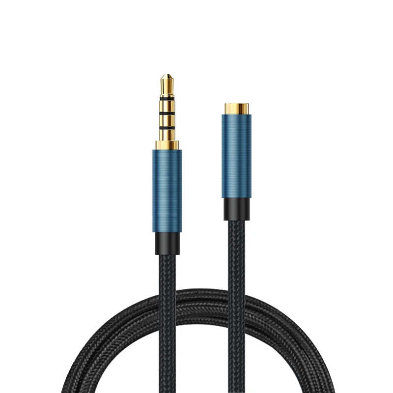 Car and mobile phone AUX stereo extension cable 3.5 four section stereo male to female/male to male 0.5-5 meters