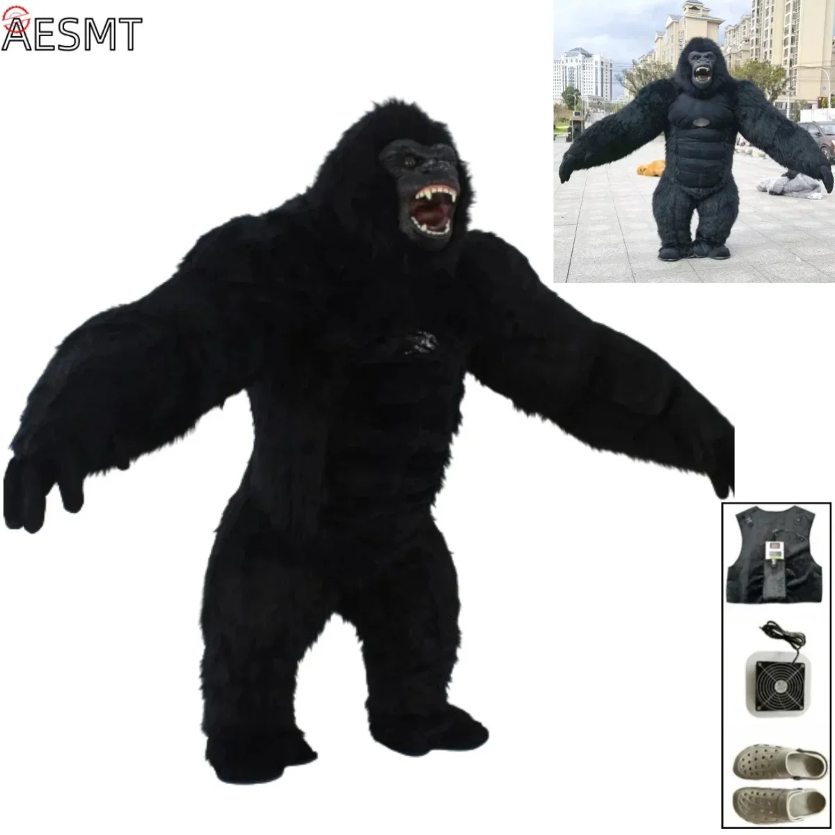 

260cm Inflatable Gorilla Clothing Cartoon Plush Adult Cosplay Mascot Carnival Event Decoration Advertising Promotional Clothing