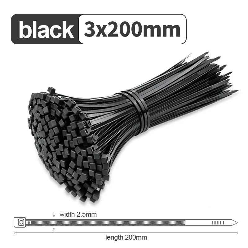3x200mm (black)