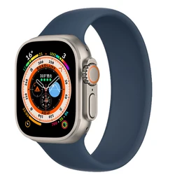 Elastic Braided Solo Loop Strap for Apple Watch - Flexible and Stylish Band in Multiple Sizes (Abyss blue)