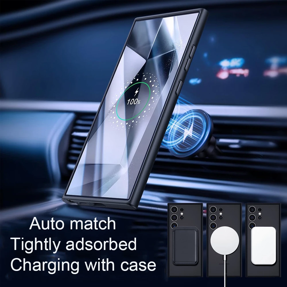 

WiWU Skin-feeling Case for Samsung Galaxy S24 Magnetic Adsorption Anti-slip Phone Case for Galaxy S24 Ultra S24+ Water-resistant