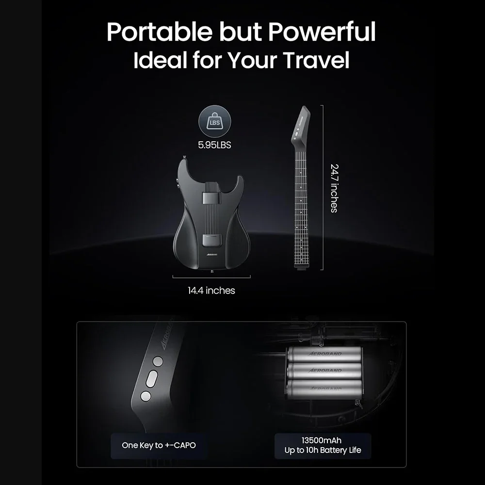 AeroBand ギター トラベル エレキギター 痛みのないシリコン弦