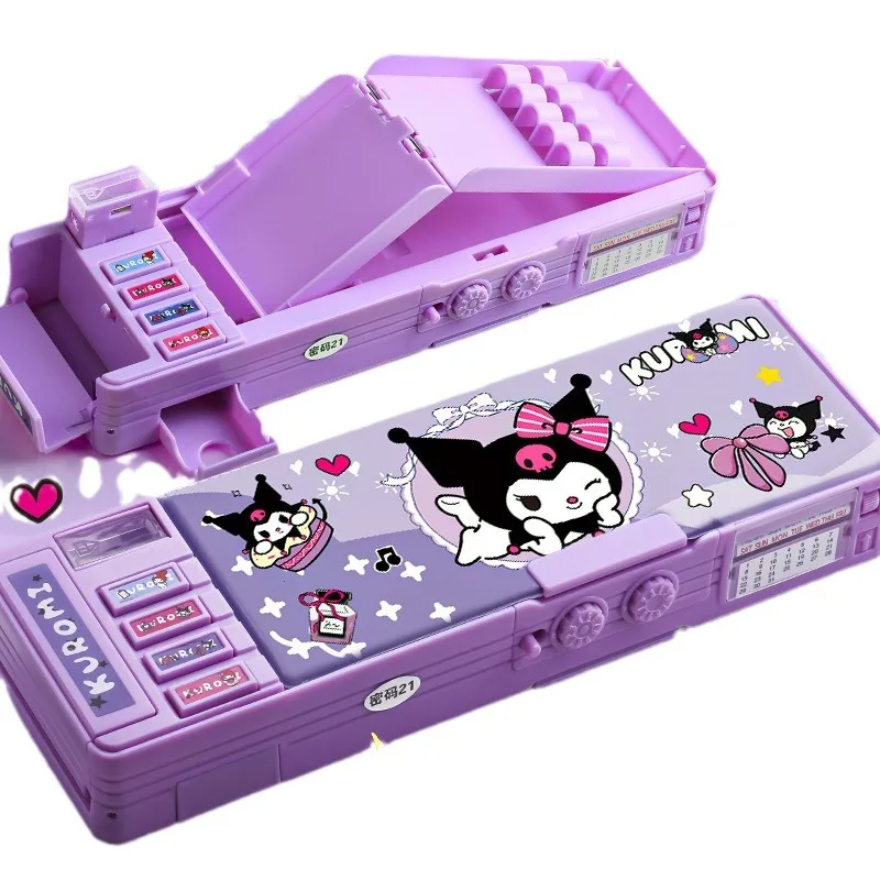 Cartoon Kuromis Multi-functional Pencil Case Combination Lock Automatic Pencil Case Organ Children's Pen Case Girls Gifts