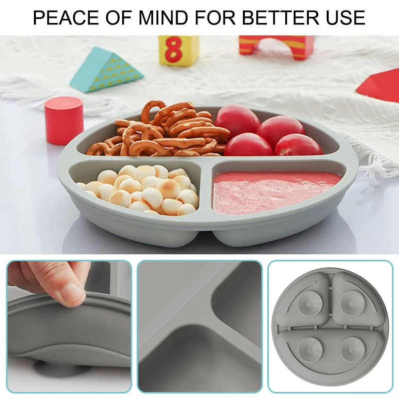 Silicone Food Plate Divider,1PC Food Separator Silicone Food Isolator,  Kitchen Suction Cup Seal Tool, Portion Control Plates Dividers For Weight  Loss