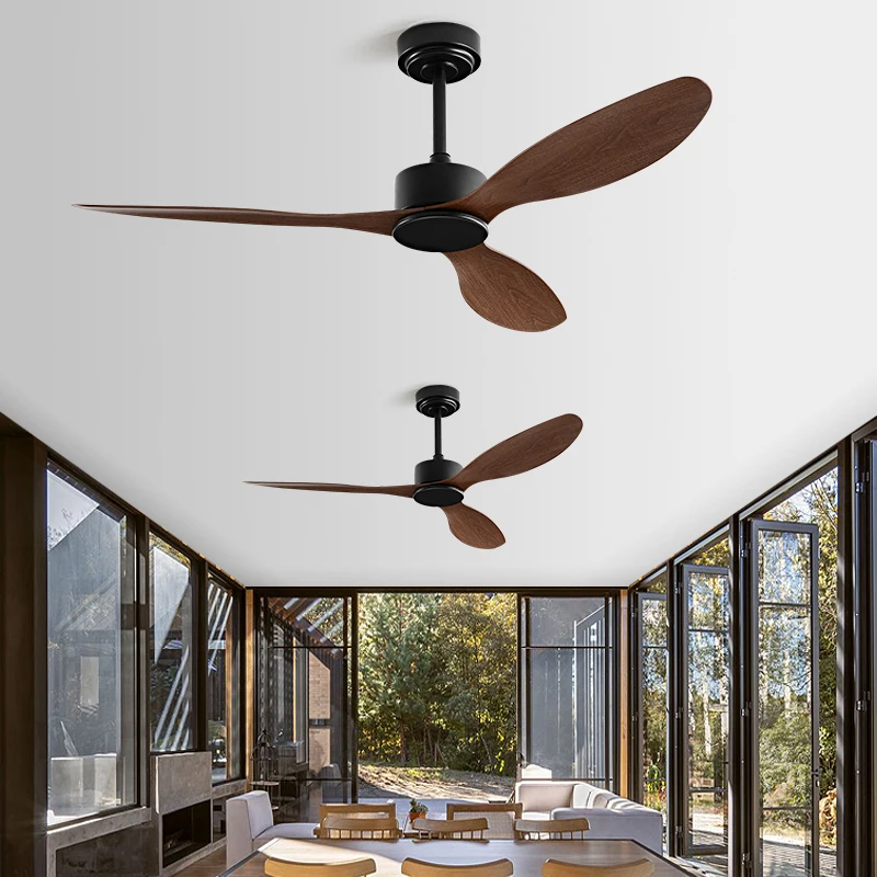 42Inch Industrial Style Black Retro Ceiling Fan with Remote Control 3 Blades For Living Room/Dining Room