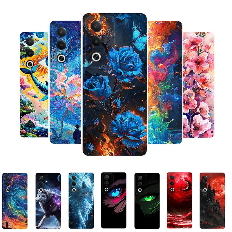 YUEQIAN Cover per Oppo Reno13 F 5G/Reno 13F 4G/Reno13 FS, Fiori Floreale Mazzo Simpatico Motivo Custodia, Ultra Sottile Trasparente Morbido TPU Silicone Antiurto Donna Custodia (Sakura
