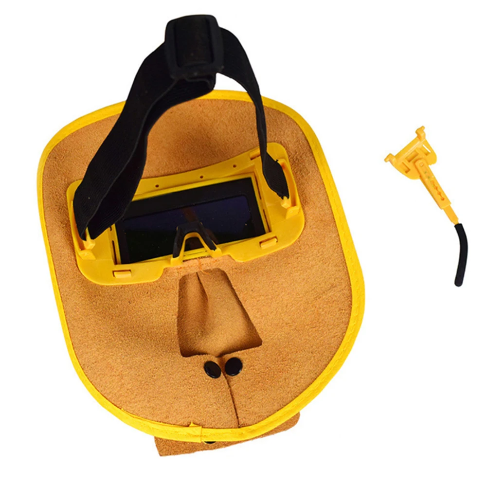 

Durable Welding Dimming Ma Sk Welder Face Protect Strong Heat Insulation Welding Breathable Brown Cowhide Leather