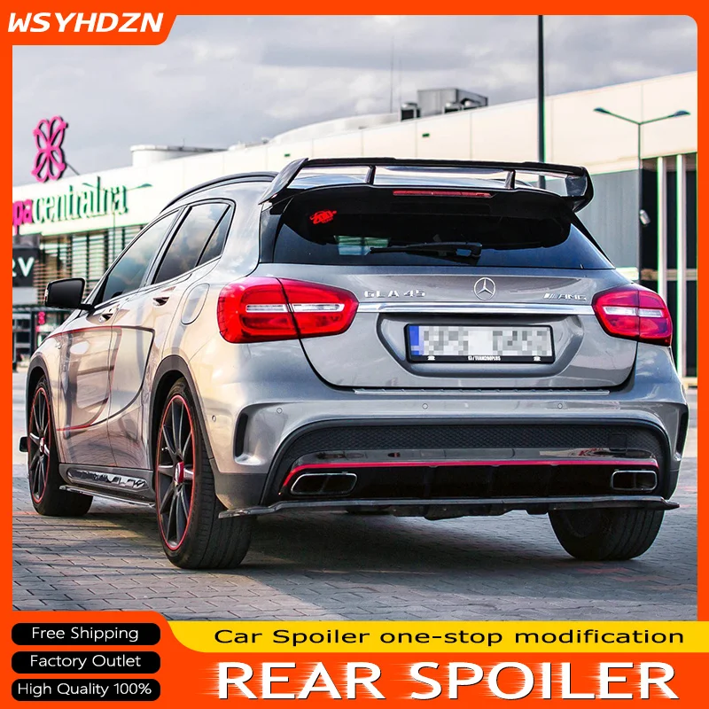 

Глянцевый черный спойлер для хэтчбека Mercedes-Benz GLA Class X156 2014-2019 ABS GLA45 AMG GLA200 GLA220 GLA250 GLA260 крыло крыши