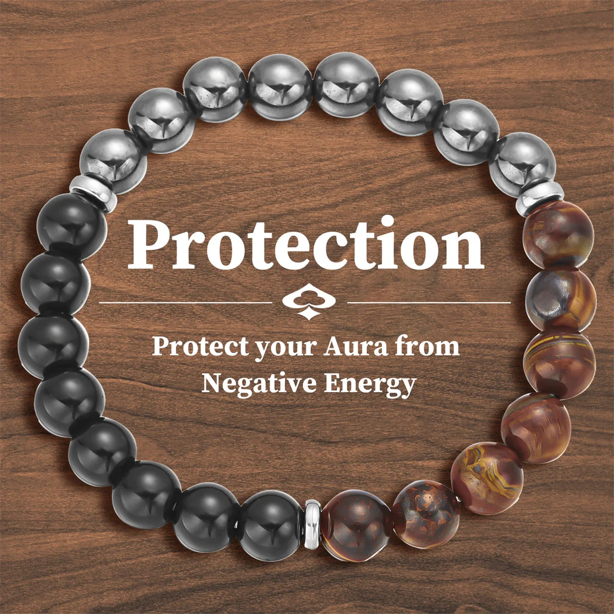 Intention bracelets laid out with nature-themed props