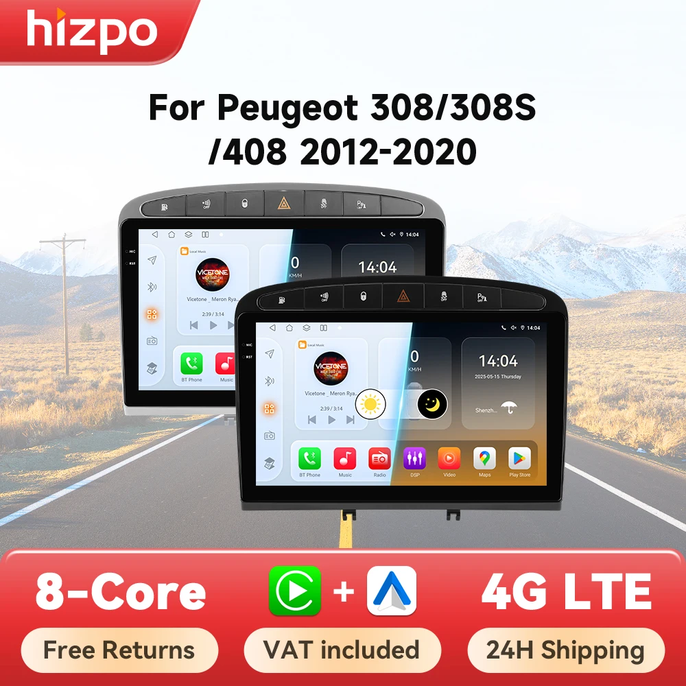 Hizpo Auto Intelligente Systeme Für Peugeot 308 308SW 408 2012 - 2020 Raido CarPlay Android Auto Keine 2 din 2din DVD GPS Navigation