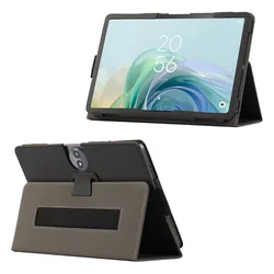 Durable Handheld Folding Stand Tablet Case with Magnetic Closure and Full Fall Protection for TCL Tab 11 FE 2024 (Black)