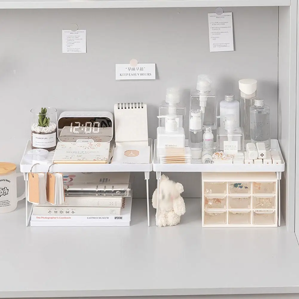 Home Closet Organizer Storage Shelf for Kitchen Rack Space Saving Makeup Organizer Wardrobe Decorative Shelves Cabinet Holders 3