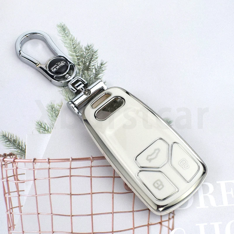 Per Audi A4 A4L A5 Q5 Q7 Tt Tts 8 S B9 2016 2017 2018 Soft Tpu Car Remote Key Case Cover Car Key Protection Shell Accessori