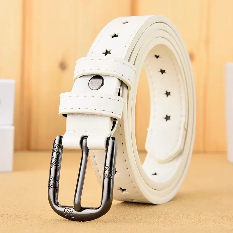 1pc Women's Belt Fashion Retro Belt Five Pointed Star Hollow Belt Soft Pu Belt Paired With Jeans Overalls Belt Trend Lady Belt