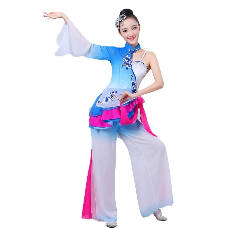 

Women Yangge Clothes Square Dance Wear Chinese Folk Costumes Plus Size Customize Stage