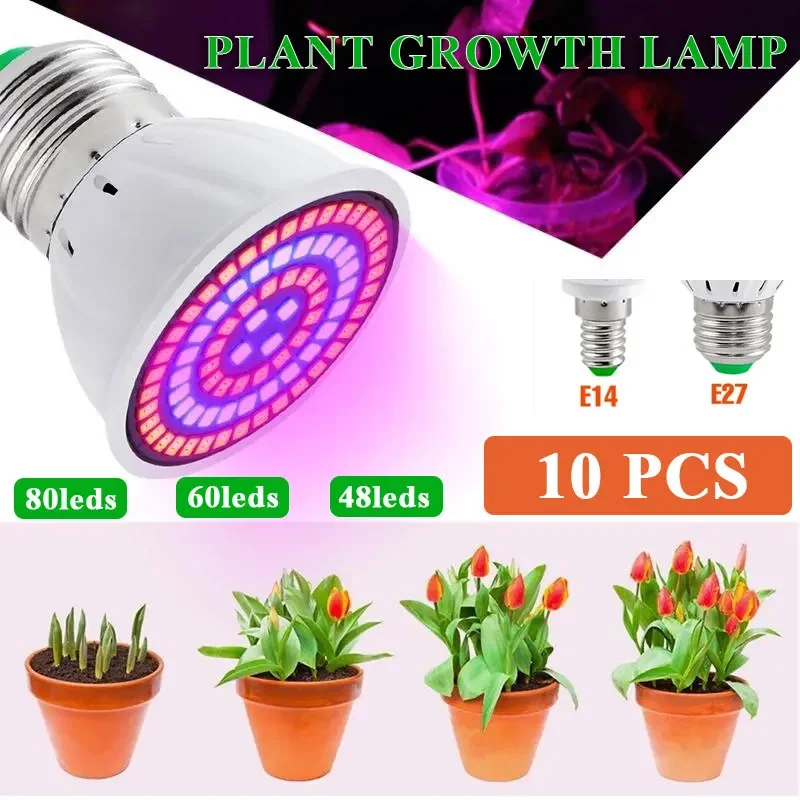 

LED Full Spectrum Plant Grow Bulb E27 E14 Seedling LED Grow Light Phyto Light Hydroponic 220V UV Lamp Flower Seedling Fitolamp