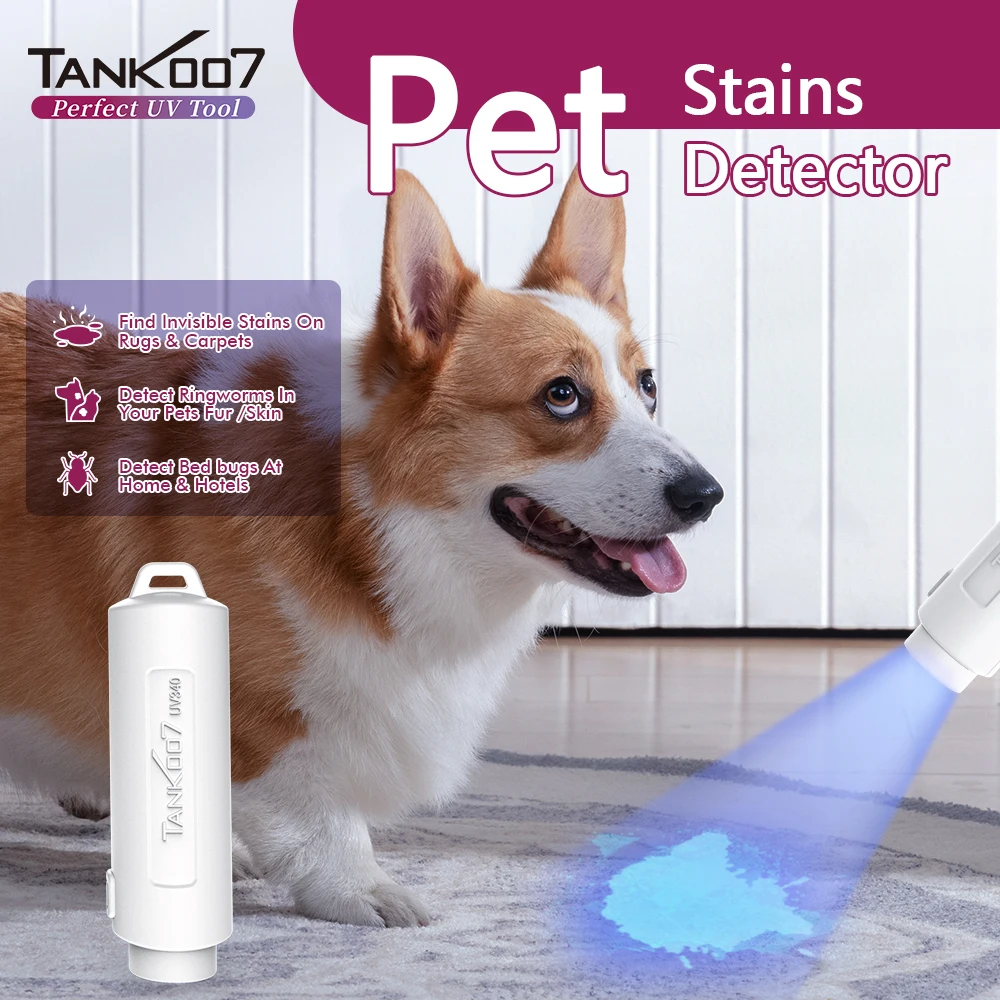 Pet hygiene dog cat UV violet light household stain detection urine stains stains scorpion fluorescent reflection