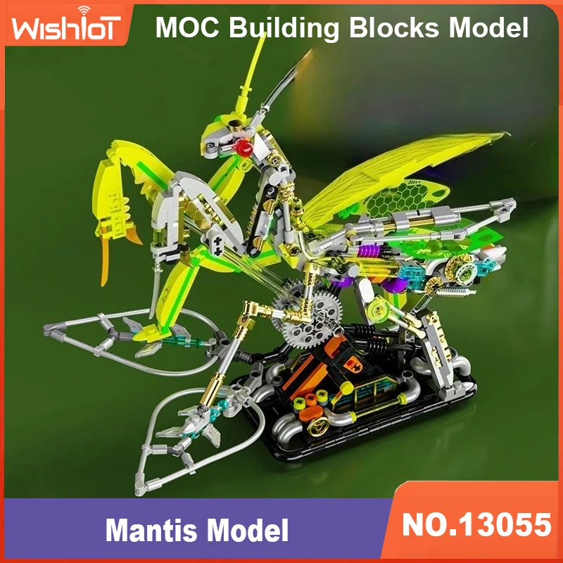 13055 기계식 맨티스 모델 999pcs 빌딩 블록 벽돌 동물 키트 동물 세계 조립..