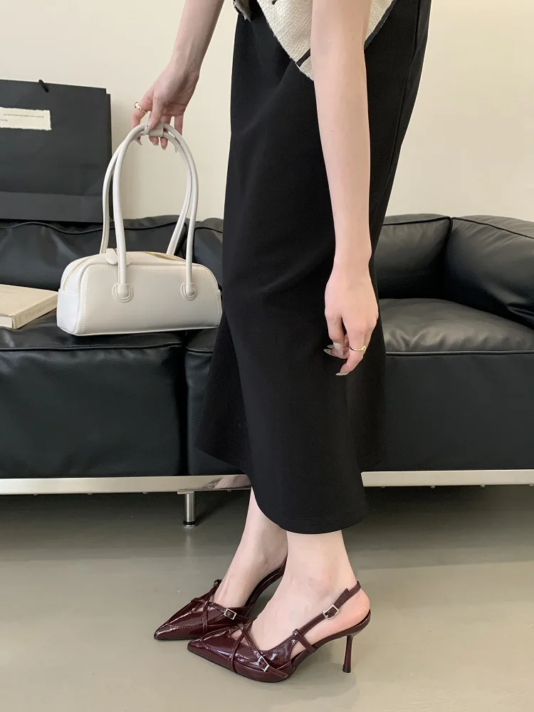 New Design Sexy Buckle Strap Women Pumps Elegant Pointed Toe Thin High Heels Banquet Party Slingback Shoes Sf17fbeae8b054699a343e2d4335d3065q