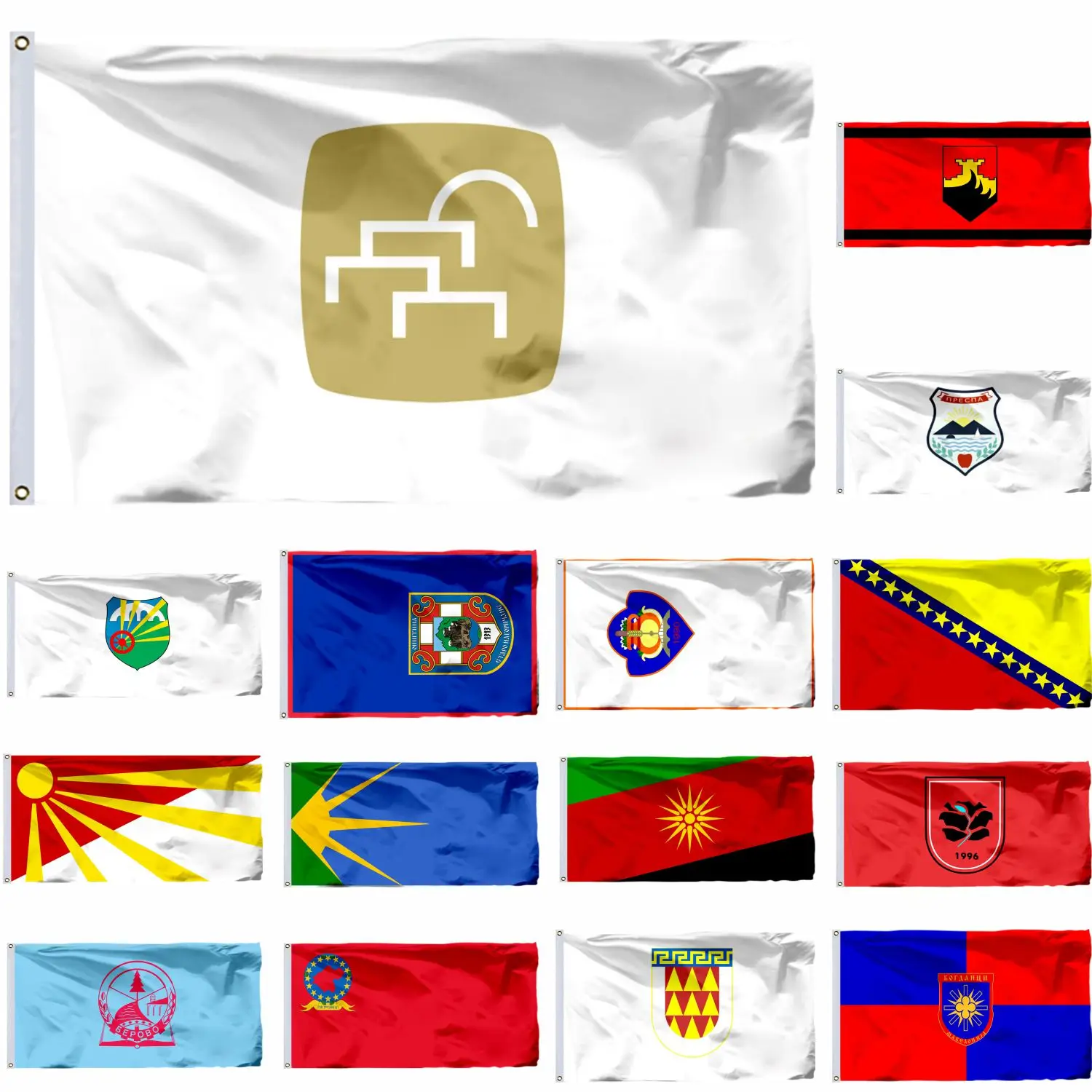 

North Macedonia Čair Municipality City Flag Čaška Češinovo-Obleševo 3X5FT Staro Nagoričane 90x150cm Makedonska Kamenica Banner