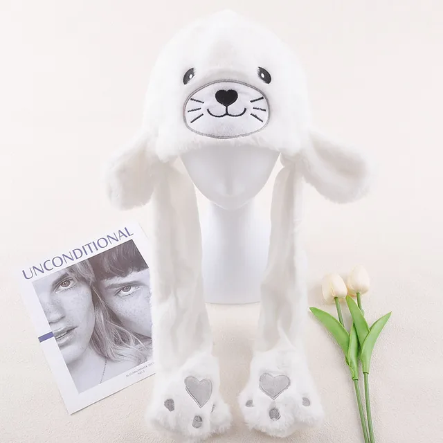 Sombrero De Peluche Con Orejas Saltarinas – Movible, Divertido Y Suave, Ideal Para Fiestas Y Disfraces – Talla Única Para Niños Y Adultos