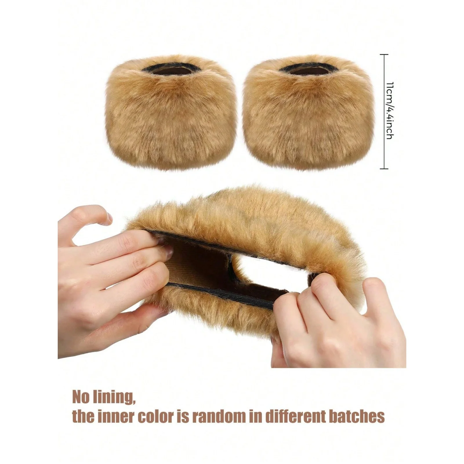 A pairWomen's Faux Fur Wrist Cuffs Autumn Winter Warm Fluffy Bracelets Multi-Color Fashion Wrist Warmers Stylish Hair Accessorie