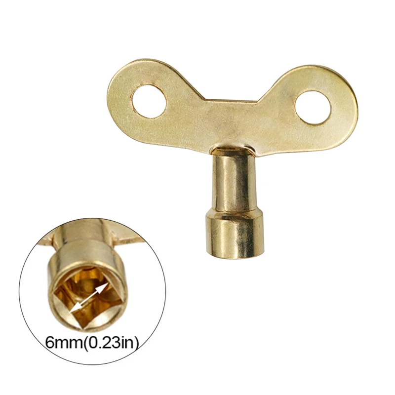 Encanamento Buraco Faucet Key, Torneira da válvula de água do radiador, Chave de bloqueio especial, soquete quadrado 6mm, Ferro para válvula de ar