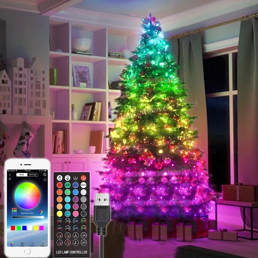 

20M 200 LED App Control Christmas String Light Smart Bluetooth App Fairy Garland Light Outdoor for Wedding Holiday Decor