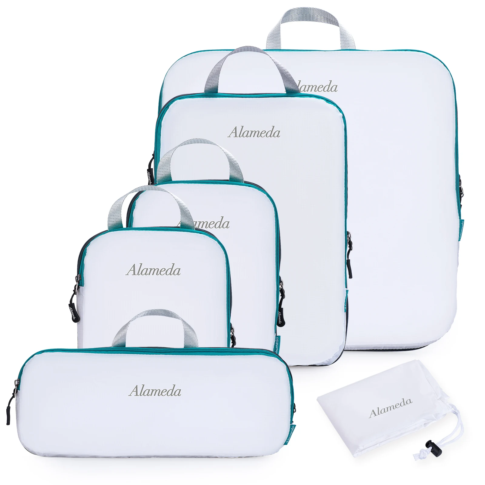 

Compression Packing Cube Set 6pcs for Carryon Luggage, Travel Packing Organizers for Luggage/Backpack-White