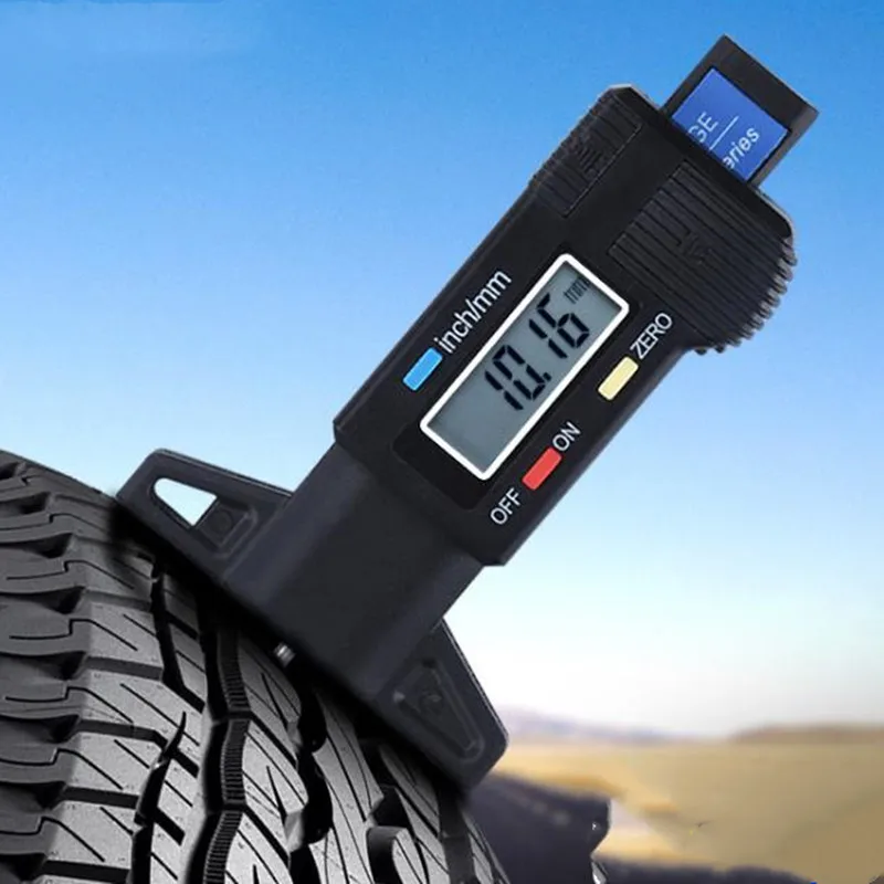 Digital Car Tyre Tire Tread Depth Gauge Meter Measurer Tool Caliper Thickness Gauges Tread Brake Pad Shoe Tire Monitoring System