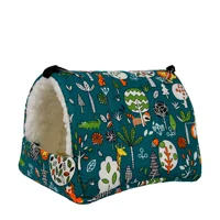 1pc mignon imprimé lit d'oiseau Mini Cage lapin écureuil tapis cochon d'inde nid Hamster maison petit Animal lit de couchage Cage suspendue pour animaux de compagnie 5