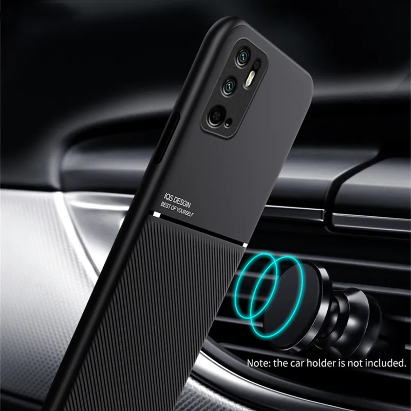 For Xiaomi Poco M3 Pro Case Leather Armor Car Magnetic Holder Back Cover For Poco Poko Pocco Little M3Pro M 3 Pro 3Pro M3 Pro 5G 2