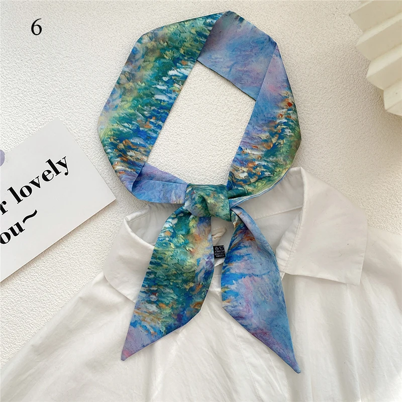 POBING Cashew Print 18m/m Twill Silk Scarves Women Luxury Brand Scarf Bag  Ribbons Tie Head Scarf Small Long Skinny Scarf 86*5CM - AliExpress