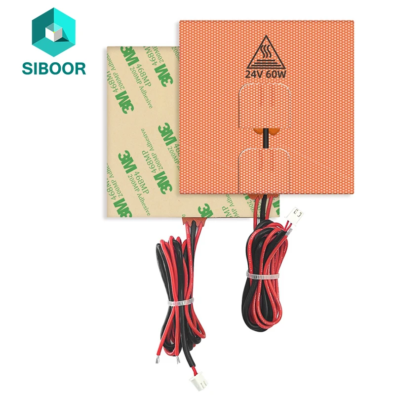 110V 220V 450W Silicone Hotbed Pad Heater Sheet Build Plate with NTC 100K Thermistor for Voron 3D Printer Parts Heated Bed 1pc voron v0 120mm hotbed z axis support aluminum plate build plate sheet 120 120 6mm for voron v0 v0 1 3d printer parts