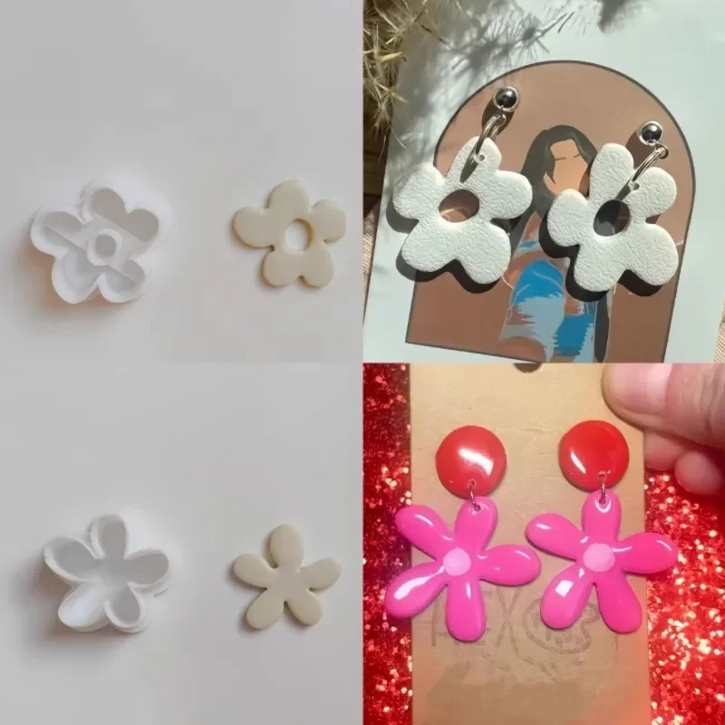 Flower Series /Chrysanthemum/Rose/Smiley Face Flower Polymer Clay Cutter Earrings Clay Mold Jewelry Ceramic Pendant Mold