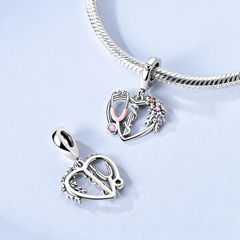 Heiße Verkäufe Original 925 Sterling Silber Charms Perle Ballett Schuhe Bogen Parfüm Kleid Anhänger Fit Armband Armreif Frau Schmuck Geschenk – Detail 8