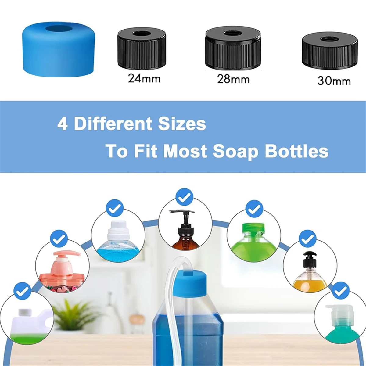Soap Dispenser Extension Tube Kit for Kitchen Sink, 47Inch Under Sink Soap Dispenser Tube with Upgraded Check Valve 4